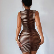 Load image into Gallery viewer, A Striped Mini Dress FancySticated
