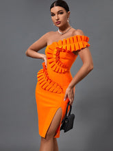 Load image into Gallery viewer, Aida Ruffle Bandage Dress FancySticated
