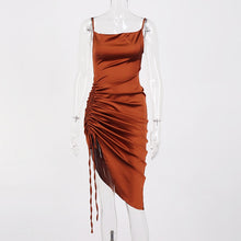 Load image into Gallery viewer, Alexis Ruched Satin Dress FancySticated
