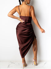 Load image into Gallery viewer, Alexis Ruched Satin Dress FancySticated
