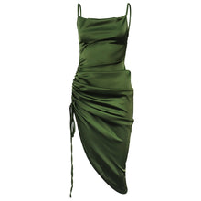 Load image into Gallery viewer, Alexis Ruched Satin Dress FancySticated
