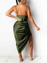 Load image into Gallery viewer, Alexis Ruched Satin Dress FancySticated
