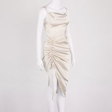 Load image into Gallery viewer, Alexis Ruched Satin Dress FancySticated
