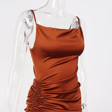 Load image into Gallery viewer, Alexis Ruched Satin Dress FancySticated
