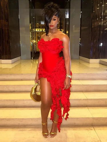 Ali Fringe Bandage Midi Dress FancySticated