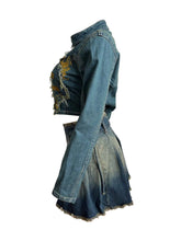 Load image into Gallery viewer, Aliya Pleated Denim Skirt Set FancySticated
