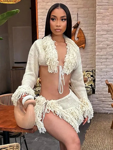 Angie Cardigan Mini Skirt Set FancySticated