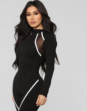 Load image into Gallery viewer, Anna Mesh Turtleneck Jumpsuit FancySticated
