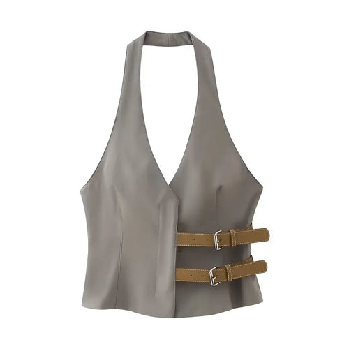 Belt Grey Vest Top FancySticated