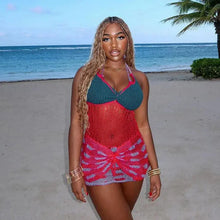 Load image into Gallery viewer, Bernita Knit Crochet Mini Dress FancySticated
