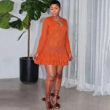 Load image into Gallery viewer, Beverlee Knit Crochet Mini Dress FancySticated
