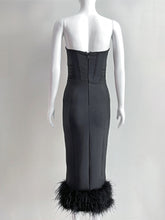 Load image into Gallery viewer, Black Feather Bandage Dress FancySticated
