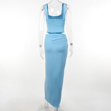 Load image into Gallery viewer, Blue Maxi Skirt Set FancySticated

