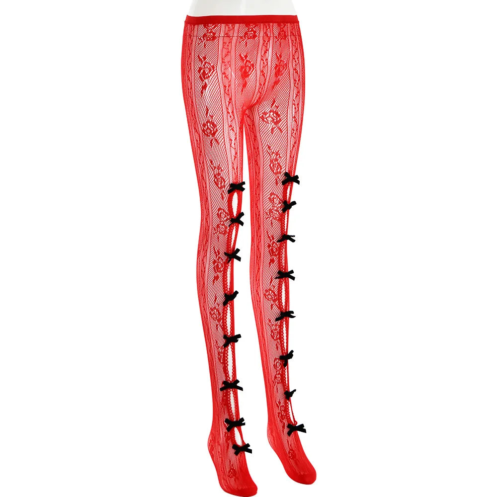 Bowknot Lace Legging Tights