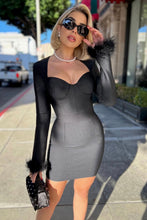 Load image into Gallery viewer, Brenda Feather Bandage Mini Dress FancySticated

