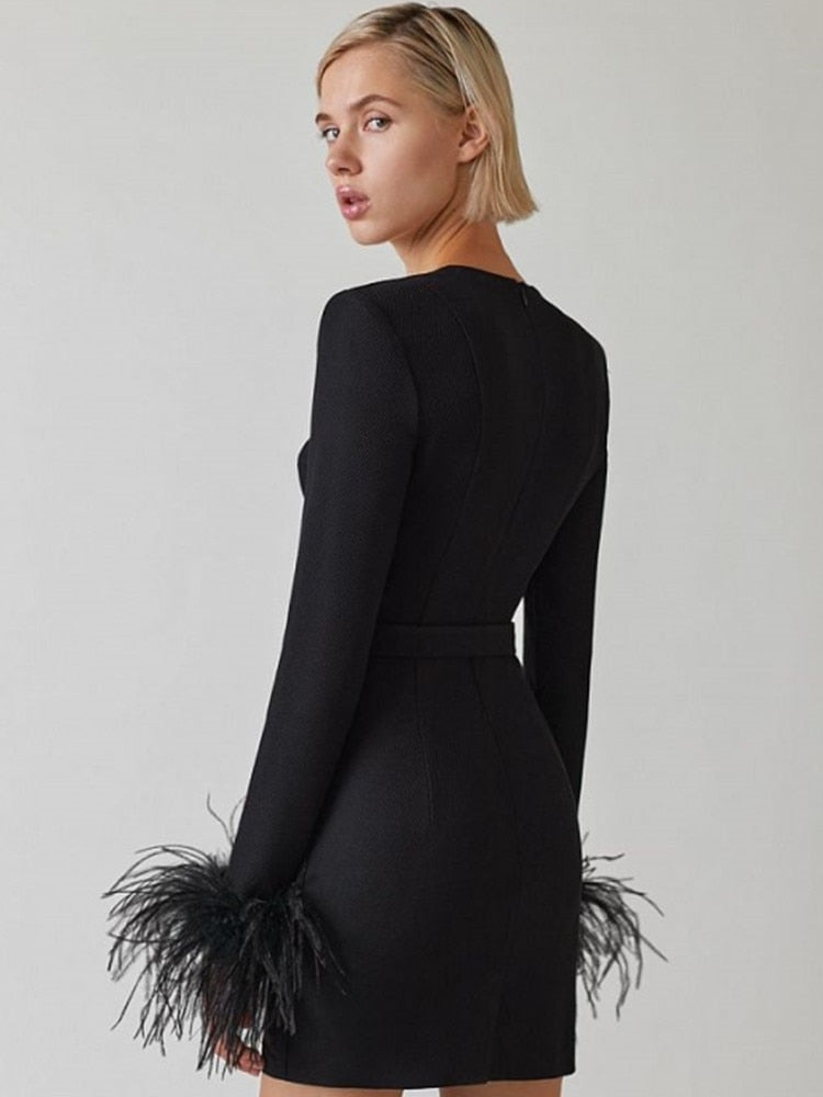 brenda mini dress Brenda Feather Bandage Mini Dress