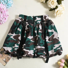 Load image into Gallery viewer, Camouflage Green Puffy Mini Skirt FancySticated
