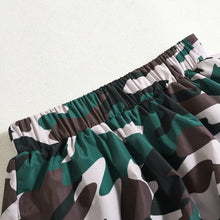 Load image into Gallery viewer, Camouflage Green Puffy Mini Skirt FancySticated
