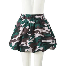 Load image into Gallery viewer, Camouflage Green Puffy Mini Skirt FancySticated
