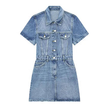 Load image into Gallery viewer, Catherine Denim Mini Dress FancySticated
