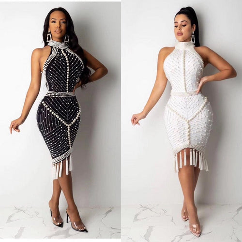 Celebrity Tassel Bandage Dress FancySticated