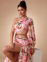 Load image into Gallery viewer, Chain Embellished Floral Maxi Dress FancySticated
