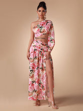 Load image into Gallery viewer, Chain Embellished Floral Maxi Dress FancySticated
