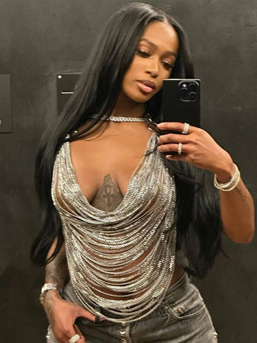 Chain Halter Crop Top FancySticated
