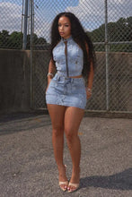 Load image into Gallery viewer, Cross Embroidery Denim Skirt Set FancySticated
