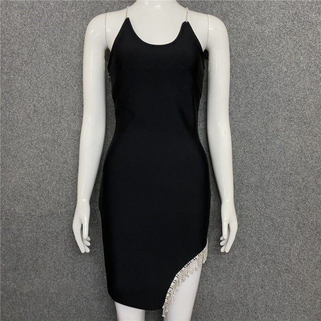 Crystal Fringe Bandage Mini Dress FancySticated