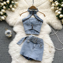 Load image into Gallery viewer, Davina Denim Mini Skirt Set FancySticated
