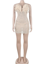 Load image into Gallery viewer, Davina Feather Rhinestone Dress FancySticated
