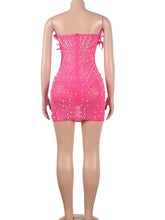 Load image into Gallery viewer, Davina Feather Rhinestone Dress FancySticated
