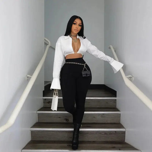 Deep Vee Crop Top FancySticated