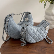 Load image into Gallery viewer, Denim Plaid Quilted Bag FancySticated
