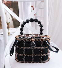 Load image into Gallery viewer, Diamonds Pearls Basket Handbag FancySticated
