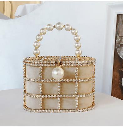 Diamonds Pearls Basket Handbag FancySticated
