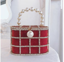 Load image into Gallery viewer, Diamonds Pearls Basket Handbag FancySticated
