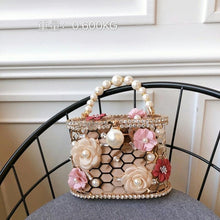 Load image into Gallery viewer, Diamonds Pearls Basket Handbag FancySticated
