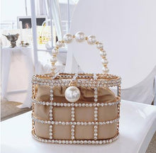 Load image into Gallery viewer, Diamonds Pearls Basket Handbag FancySticated
