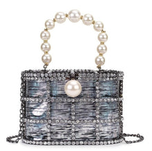 Load image into Gallery viewer, Diamonds Pearls Basket Handbag FancySticated
