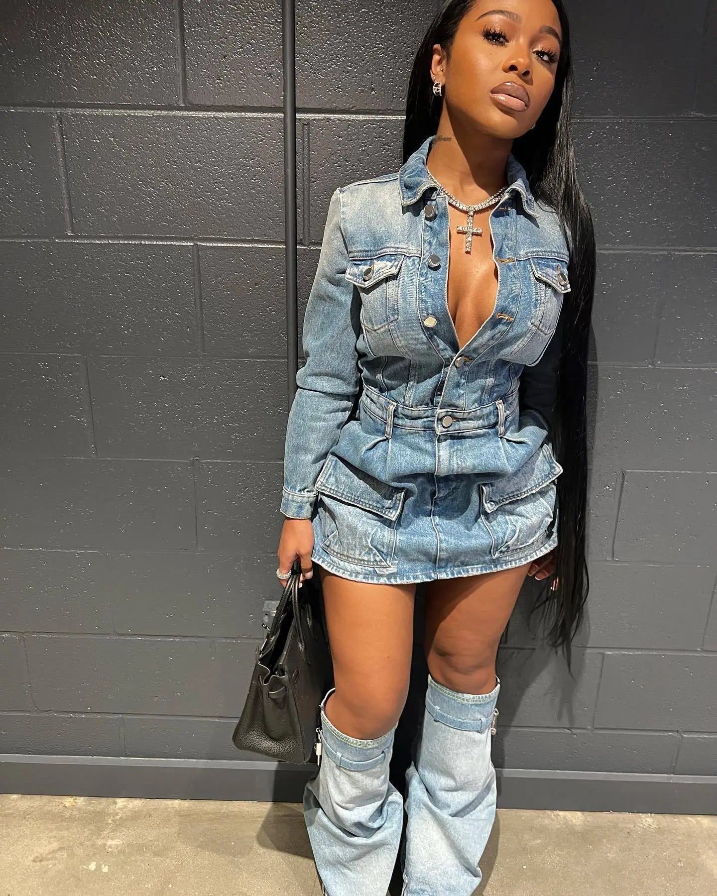 Erna Denim Dress Set