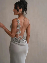 Load image into Gallery viewer, Floral Draped Backless Dress FancySticated
