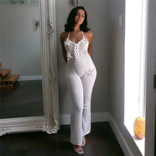 Load image into Gallery viewer, Flower Applique Knit Jumpsuit FancySticated
