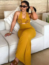 Load image into Gallery viewer, Flower Cutout Maxi Dress FancySticated
