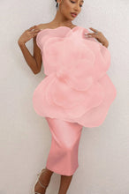 Load image into Gallery viewer, Flower One Shoulder Midi Dress FancySticated
