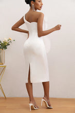 Load image into Gallery viewer, Flower One Shoulder Midi Dress FancySticated
