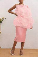 Load image into Gallery viewer, Flower One Shoulder Midi Dress FancySticated
