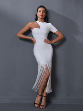 Load image into Gallery viewer, Fringed White Bandage Dress FancySticated
