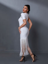 Load image into Gallery viewer, Fringed White Bandage Dress FancySticated
